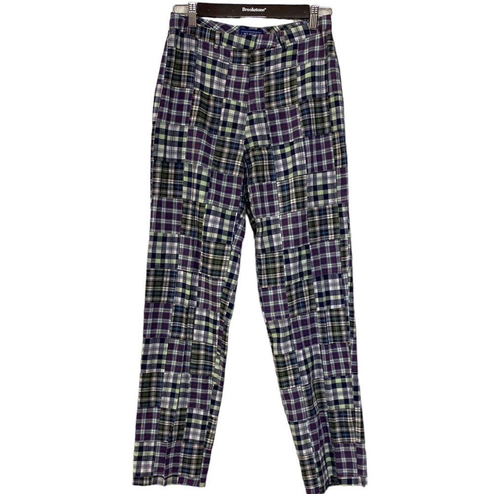 J Mclaughlin Madras Plaid Patchwork Pants - image 1